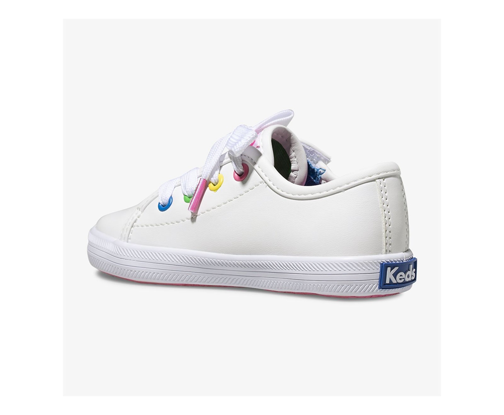 Basket Keds Enfant Blanche - Kickstart Multi-Color Eyelets Jr. - 103-QSWDMV